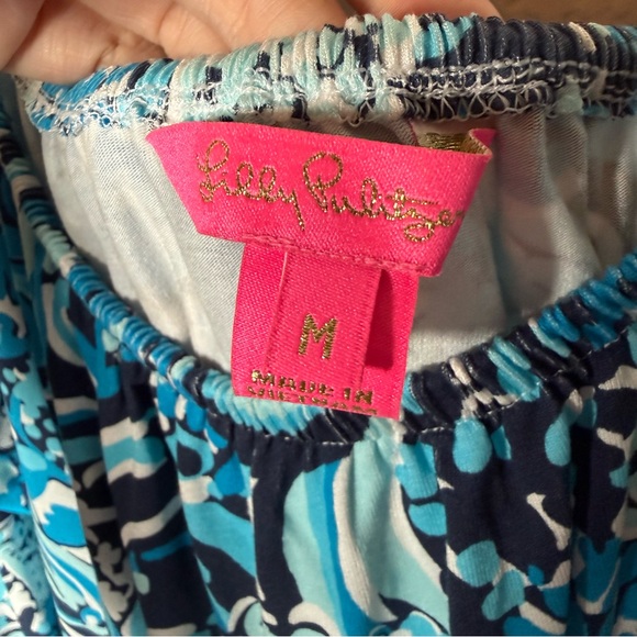 Lilly Pulitzer Lana Skort Romper Mermazing Off the Shoulder Blue Size Medium - Picture 5 of 5